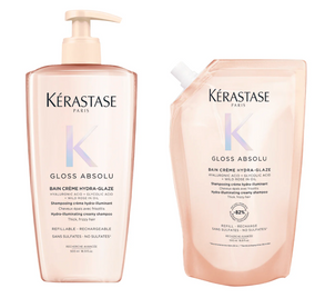 Kérastase. Gloss Absolu Bain Crème Hydra-Glaze - Duo Recharge et Bouteille 500 ml
